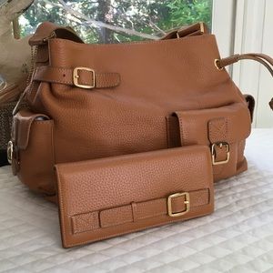 Gorgeous tan leather bag w/ matching wallet